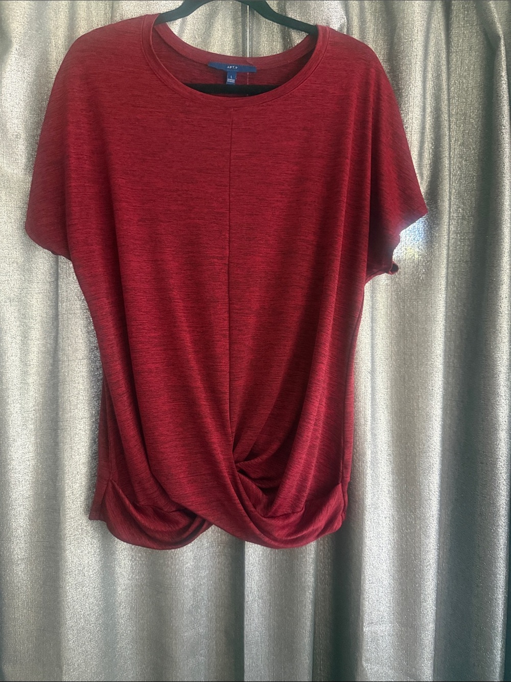 Apt. 9 Burgundy Twist-Hem Short Sleeve Tee